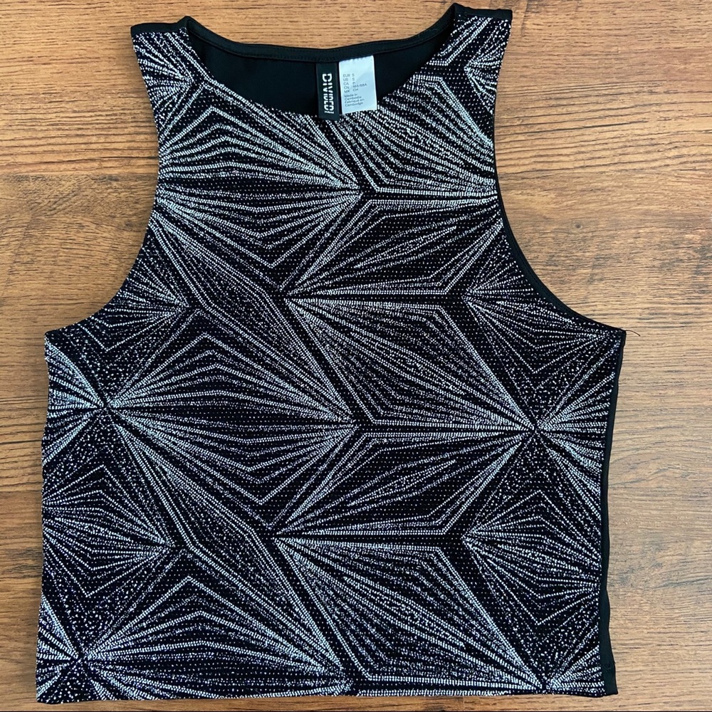 Sleeveless Sparkly Crop Top